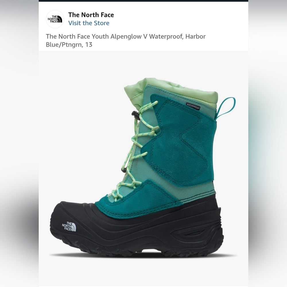 The North Face Kids' Sz 13 Alpenglow V Waterproof  Liteweight Snow Winter Boots